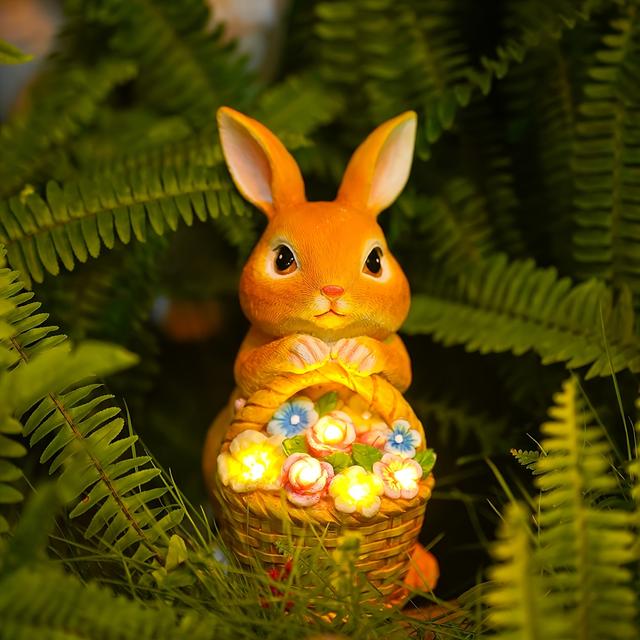 TEMU Solar , Festive Easter Lighting, Solar-powered Rabbit Light, Outdoor Rabbit Welcome Light, Garden Decorative Solar Panel Light For Household Flower Arrangements