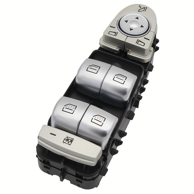 TEMU مفتاح نافذة الطاقة الرئيسي الجانب السائق لسيارات بنز W222 S550 S550e S600 S63 S65 SL63 AMG، 3 دبابيس، مع مفتاح التحكم بالنوافذ الخلفية وواقي للنافذة، A2229052004, A2229050809