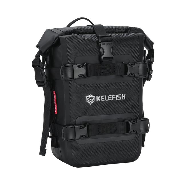 TEMU Tartós Vízálló Motoros Hátsó Ülés Hát Táska | Fekete Karbon Szál, Ütközésgátló, Szerszámtároló, Crash Bar Táska K1600GT/GTL R1200GS és VStrom modellekhez, Állítható Pántok