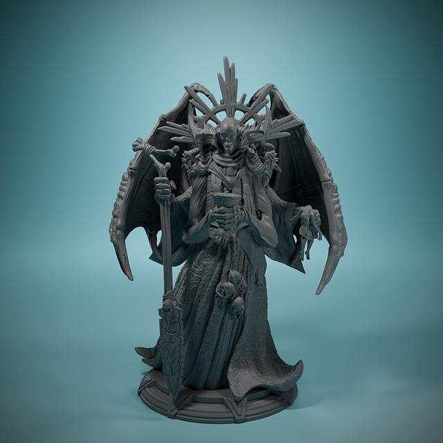 TEMU Arch Lich Of Undeath D&d Miniature - Hand-painted Grey Resin Figurine For Tabletop Games & Rpgs, Perfect Gift For