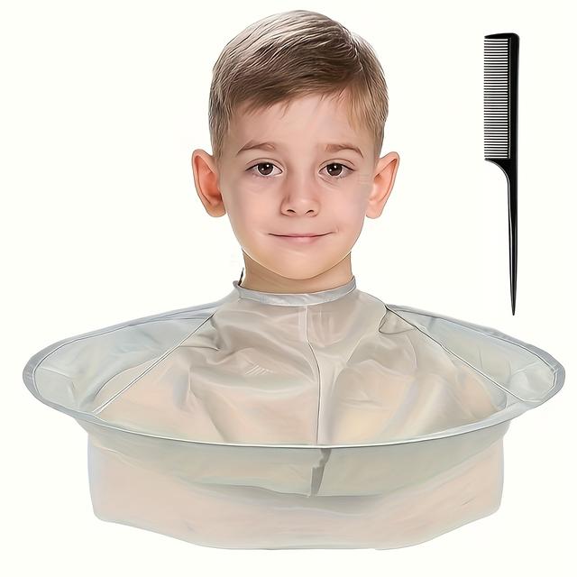 TEMU 1枚 折りたたみ式高品質ヘアカットケープ 安全なクロージャー付き - 自宅スタイリスト＆プロのサロン用 透明視認性が良い クリチック製 耐久性と簡単お手入れ ヘアケープ、ヘアスタイリスト用