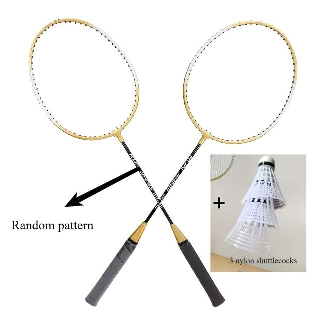 TEMU 1 Set Badminton Rackets With 2 Rackets, 3 Shuttlecocks & Storage Bag - Lightweight Durable Detachable Double-bar Rackets Suitable For &, Training//competitive Play - Assembly