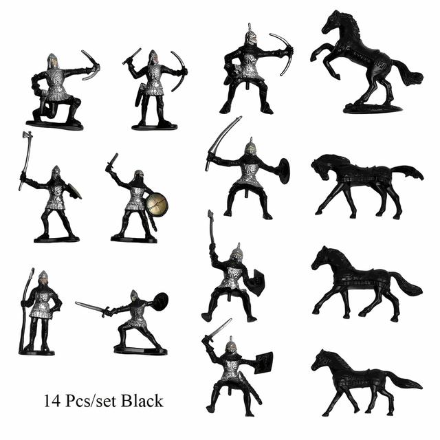 TEMU 14 Stück 3D Plastik Bunte - und Krieger-Figuren für Schreibtischdekoration