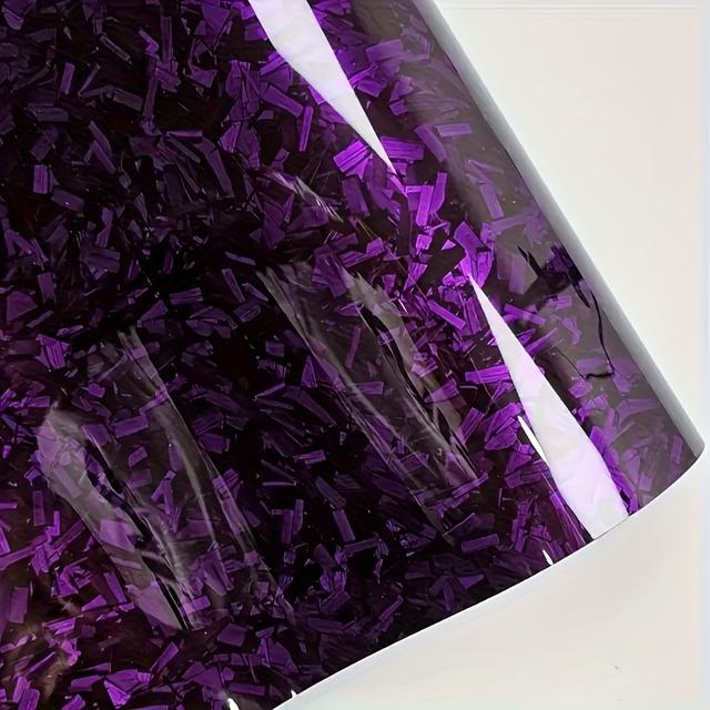TEMU 50cm X 200cm Glossy Carbon Purple Car Wrap Film