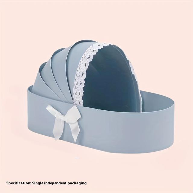 TEMU [1pc Mid-autumn Festival Gift Box] 1pc Elegant Paper Gift Box With Fruit Pattern, Packaging Box, Creative Handheld Cradle For Mid-autumn Festival, Lace Detail, No