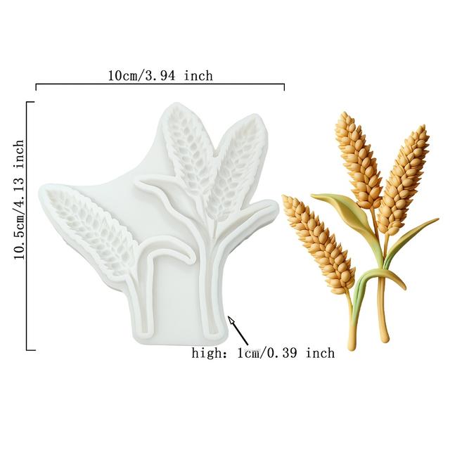 TEMU Latex-free Wheat Silicone Mold For Fondant, Chocolate, Candy & Biscuit - Wheat & Ear Baking Mold, Diy Cake Decorating, Bread-like Texture For Christmas, Valentine’s Day, Cakes - Baking Molds