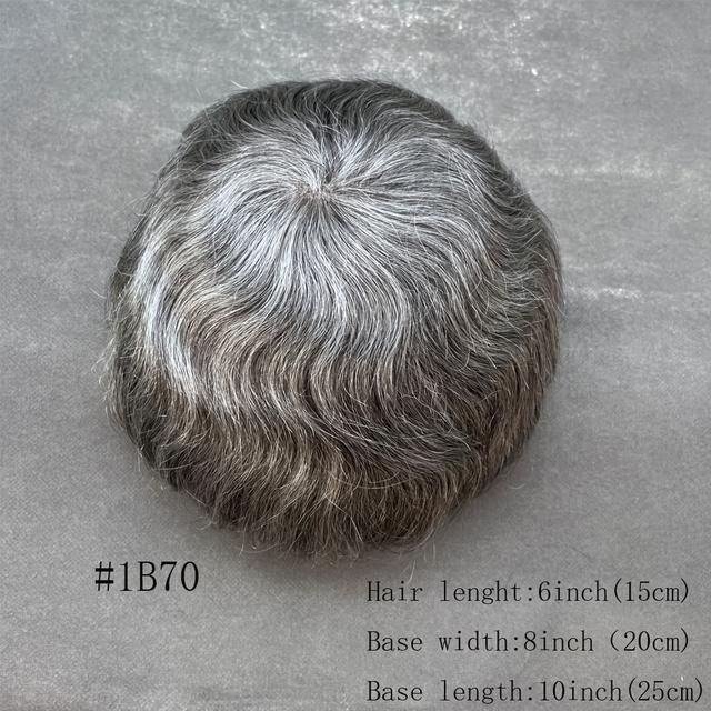 TEMU Toupet für Männer Echthaarteil Ersatz Spitzenfront mit PU-Rand Männer Toupet Haarteil Männerperücke Haarteil Einheit für Männer Haarteil 6 Zoll (15 Zentimeter) #1B30 #1B50 #1B70 #Blond