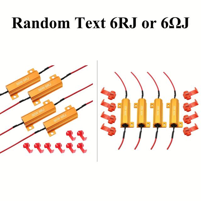 TEMU 4pcs 50w 6ohm Load Resistors For Fix Led Bulb Fast Turn Signal Blink Error Code