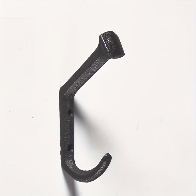 TEMU . Gusseisen-Wandhaken, Tragfähigkeit von 3 kg, Schraubmontierter Kleiderbügel, Tür-Rückseite-Anti-Fall-Haken, Bauernhaus-Eingangsschlüsselhalter, Universeller Dekorativer Wandhaken