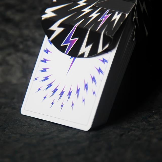 TEMU 1 sztuka fluorescencyjnych kart do gry w pasjansa z tłoczoną czarną serią, idealne na imprezy i świąteczne zabawy, doskonały wybór na prezent