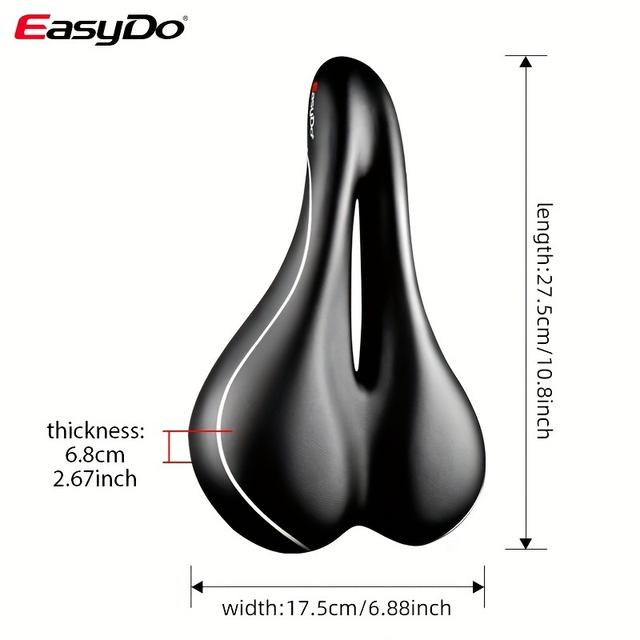 TEMU 이지도 자전거 좌석 마운틴 바이크 로드 바이크 접이식 자전거 유니버설 좌석, 허공 실리콘 좌석 쿠션, 편안한 방수 두꺼운 안장 자전거 좌석 쿠션
