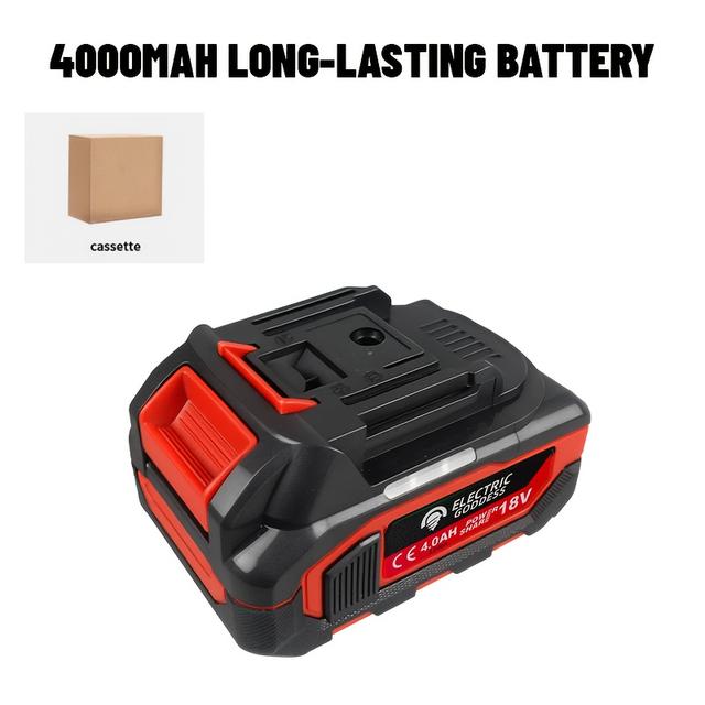 TEMU 18V 4A Wiederaufladbarer Lithium-Akku | Schnellladung, Schwarz-Rotes Farbschema, Anti-Rutsch-Boden, LED-Anzeige, Geeignet für Dewalt Bohrmaschinen, Schraubenschlüssel und andere Elektrowerkzeuge