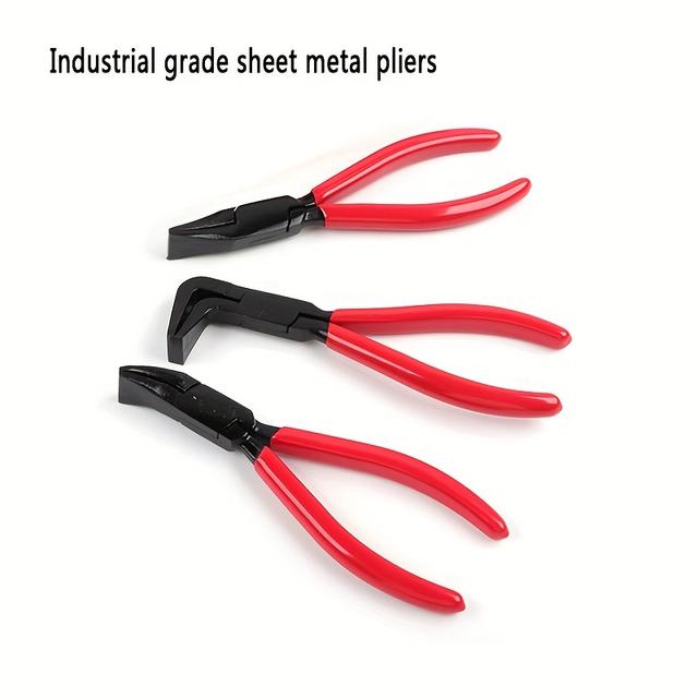 TEMU 3pcs Of Sheet Metal Bending Pliers, Rust Resistant , Anti Slip Handle, Sheet Metal Pliers, Rust Resistant And Flat Mouth Pliers, Hardware Professional Tools