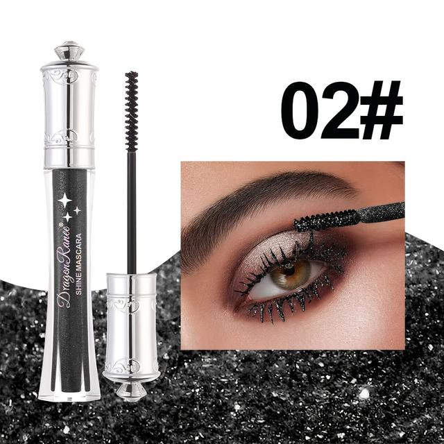 TEMU Waterproof Mascara With Glitter That Prevents Smudging, Easy To Apply, Lengthening, Curling, And Volumizing For A Base