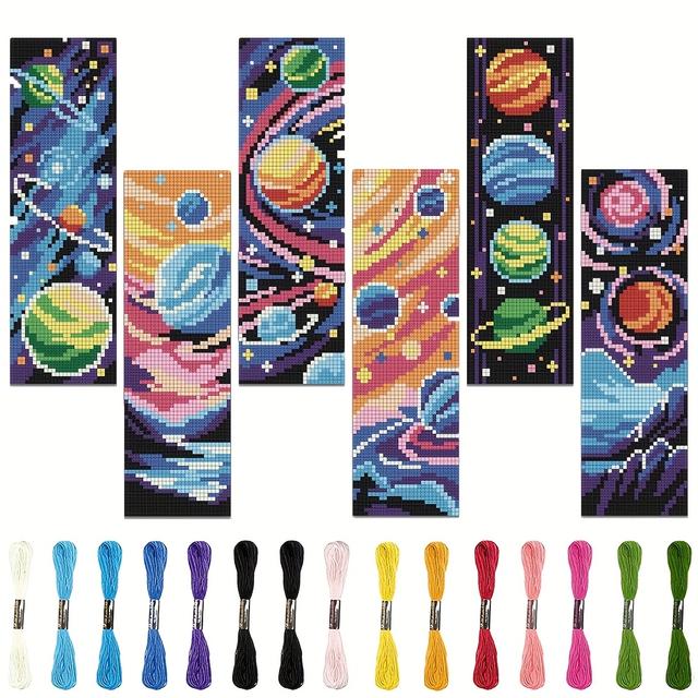 TEMU Kit astronomico con punti 6 pezzi – Kit per con punti con motivi spaziali e planetari – 6 pezzi di tessuto stampato con punti, per sufficienti