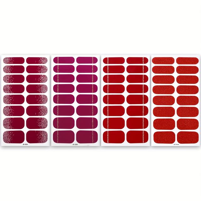 TEMU 4 Sheets Full Nail Wraps, Glitter Nail Sticker Set, Flash, Whitening Essential, Easy To Get Shiny Nails, Suitable For Ladies And S Party Nail Art Supplies