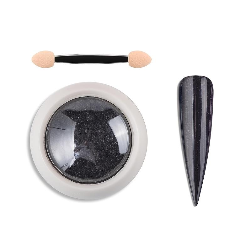 TEMU Black Nail Art Flakes - High Gloss Nail Art Metallic Shiny Dust Gel Polish Manicure Accessories, Y2k Nail Art Decorations Manicure With 1 Brush, Resin Crafting For Christmas Decotation