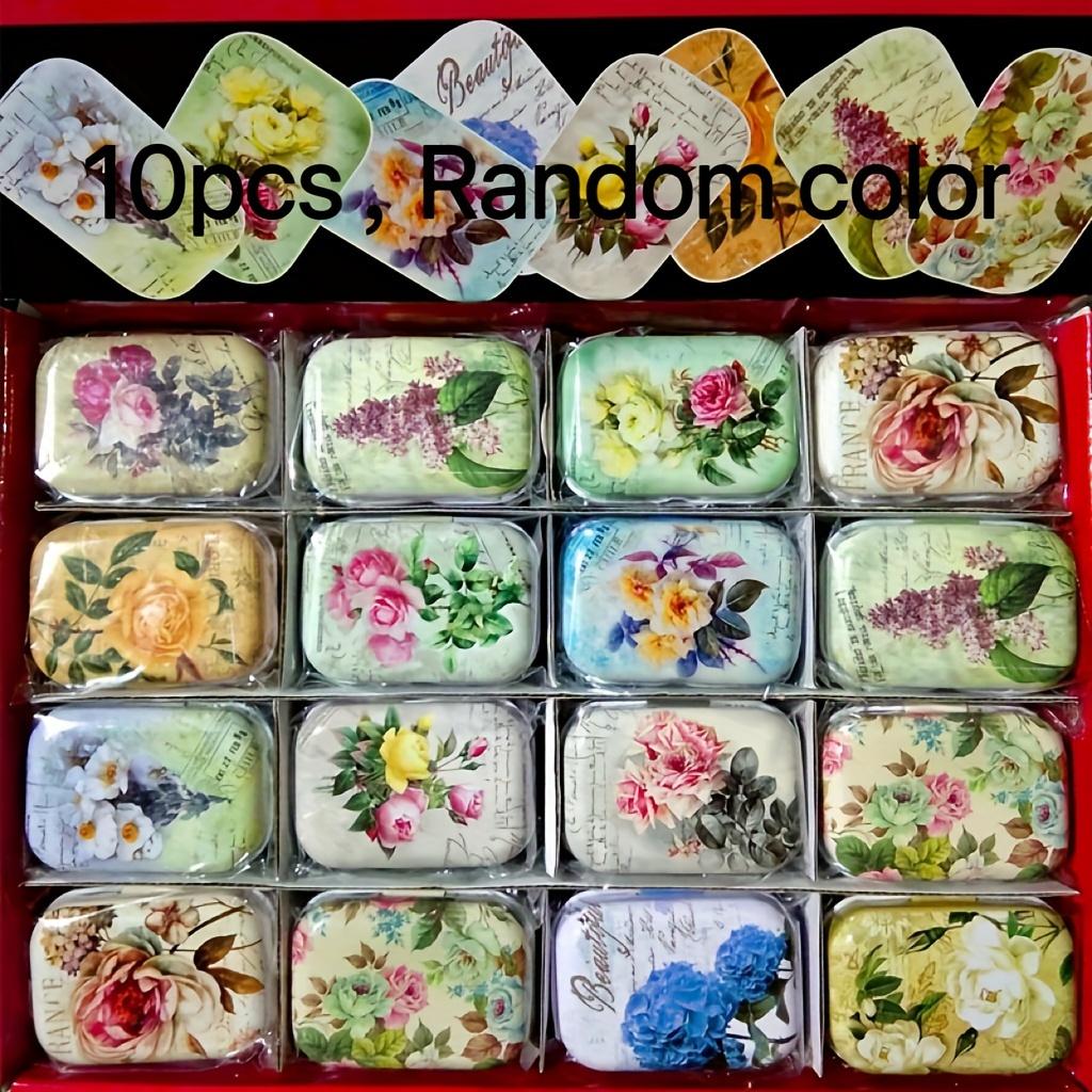 TEMU Cajas de almacenamiento de metal miniatura florales de 10 , variados, joyería y cajas de píldoras, favores , favores de fiesta, decoración el hogar y cocina, no requiere energía