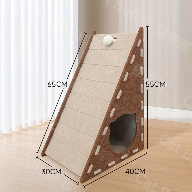 TEMU Extra-large, Durable, Non-shedding L-shaped/triangular -one Cat Scratching Board And Felt Cat Bed, A Multifunctional For Cats To Sharpen Their Claws, Designed As Pet Furniture