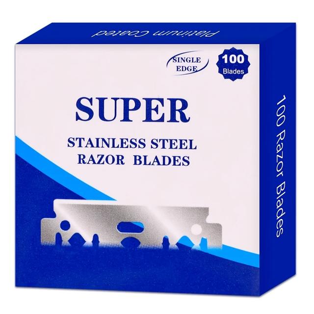 TEMU 100pcs Stainless Steel , Single-, Unscented, For Men' Razors, Beard And Mustache Grooming, Suitable For Combination Skin