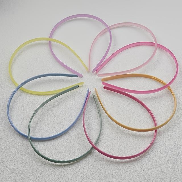 TEMU 8pcs Jelly Color Non-slip Hairbands With Teeth - Sweet & Simple Resin Headbands For Women, , Vibrant Translucent Design, , Hair Accessories, Hairbands Women, Daily Wear, , , , Stylish Hairbands,