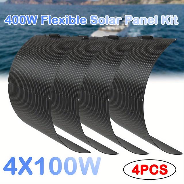TEMU XINPUGUANG 400 Watt 12V (4 Stück ) Solarpanel Flexibles Faltbares Solarmodul für Wohnmobile, Camping, Boote, Balkon andere unebene Oberflächen