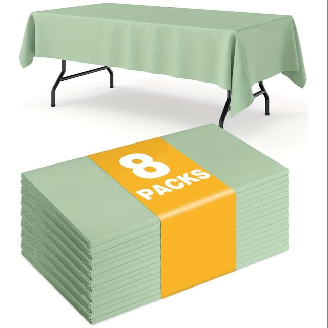 TEMU 8-pack, Engångsplastduk, Rektangulär bordsduk, 54x108 tum festduk, Lämplig för fester, picknickar, camping, dekoration