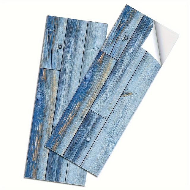 TEMU 10pcs Floor Stickers, Wood Flooring Design, Durable For Bathroom And Kitchen Use, 0.7mm Thick Self-adhesive For Diy Installation, 5.91in × 15.75in