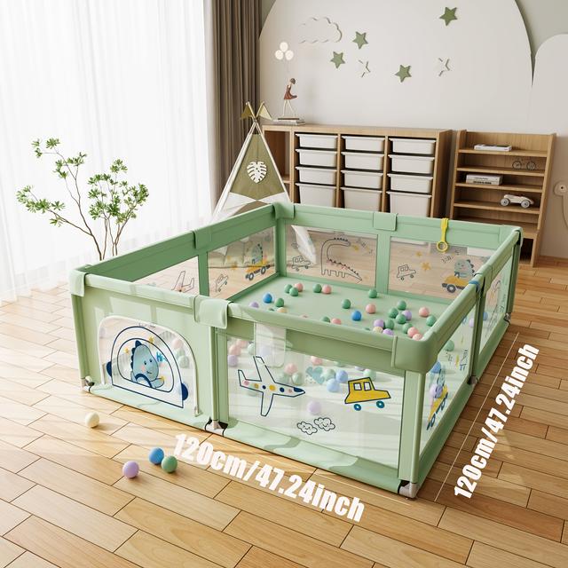 TEMU Robustes und atmungsaktives Laufgitter | Sicherheitsgehege für drinnen und draußen mit rutschfester Basis, Metallkonstruktion, Grün