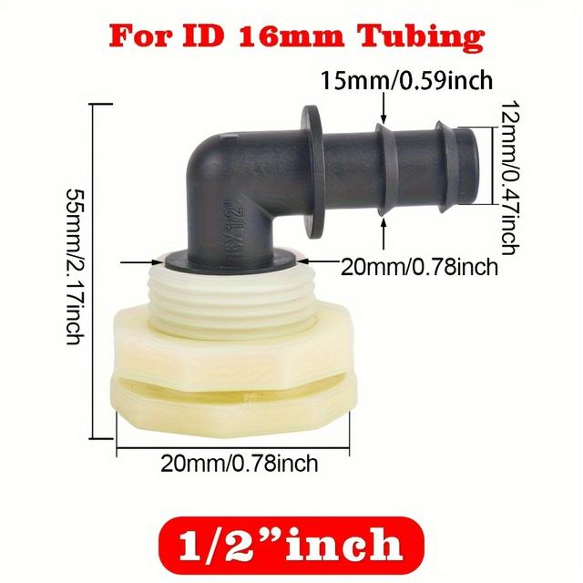 TEMU 4pcs Premium Pvc Water - Leak-resistant, , 1/2", 3/4", 1" Adapters With Plugs For Aquariums & Rain Barrels, And Corrosion-proof