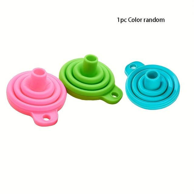 TEMU Compact Collapsible Funnel, Small Plastic Funnel For Home Use, Silicone Funnel For Pouring Oil, Packaging To Prevent Oil