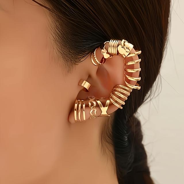 TEMU Ein Set aus 10 geometrischen, minimalistischen Linienkreis-Kombinationen für die alltäglichen Party-Outfits von Frauen