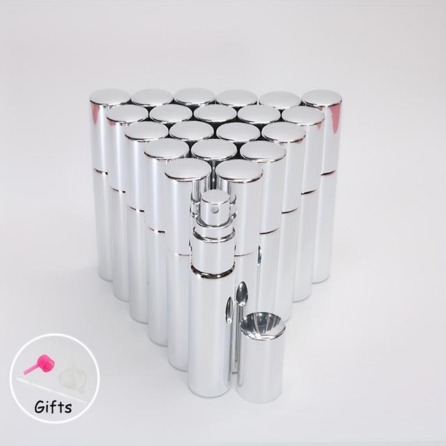 TEMU Набір з 21 пляшечки для розпилення яскравих кольорів, 10 мл, УФ-матеріал, зі скляним корпусом - Портативна флакончик для парфуму з безкоштовною дозаторкою та лійкою