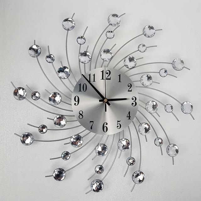 TEMU 1pc Silent - Bead Decorative Wall Clock In European Style