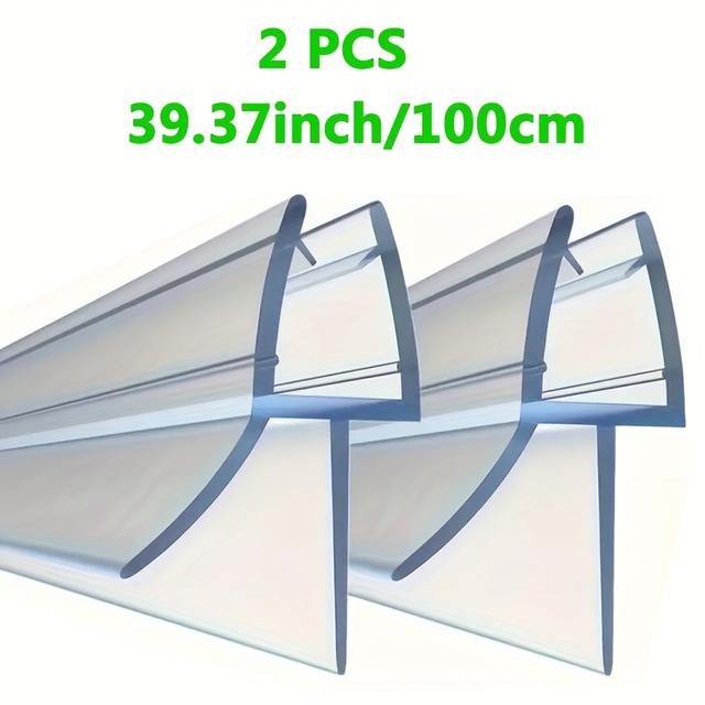 TEMU Juego de 2 sellos inferiores para puerta de ducha que miden 39.37 pulgadas, diseñados para mantener tu baño y prevenir fugas de la ducha, con una tira de para puerta de ducha.