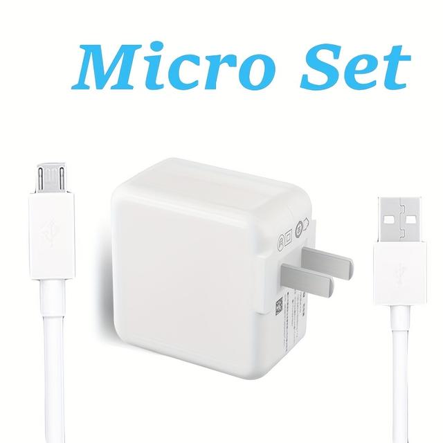 TEMU For Vivo Charger Original Fast Charger 5a Micro Usb+type-c Cable 2in1 Adapter Set For Android Charger Type-c Charger Usb Charger