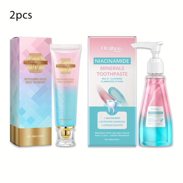 TEMU 100g Niacinamide Mousse + 100g Niacinamide Toothpaste Toothpaste Deep Cleansing Of The Mouth And Teeth Surface Residues Ingredients Gentle Care Of The Gums Suitable For Family Daily Use