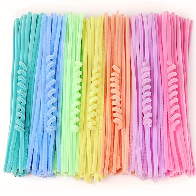 TEMU 100pcs Multicolor Twist Sticks, Pvc Craft , Diy Handmade Hair Strip, Art Supplies, Sewing Accessories, Craft Tools And Materials