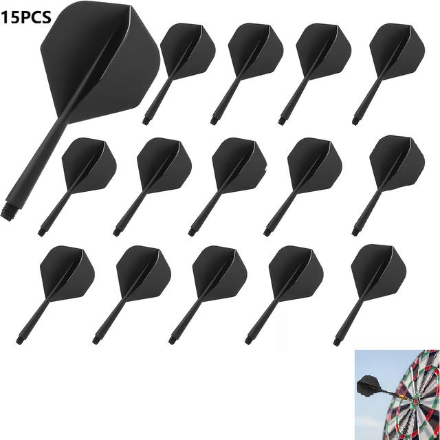 TEMU [15 stuks Dartvluchten met Schachten] 15 stuks Dartvluchten met Stabiele Schachten, Fusion Dartvluchten met Geïntegreerde Schachten en Vaste Vluchten, Plastic Schacht Vluchtsysteem Combo (2BA)