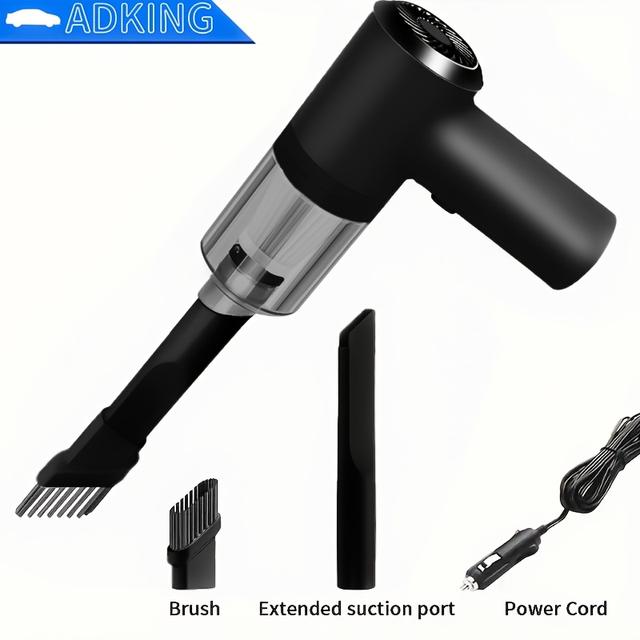 TEMU Powerful 12v Vacuum Cleaner With Handheld Design - For Pethair, Dust, And - Includes Accessory Kit