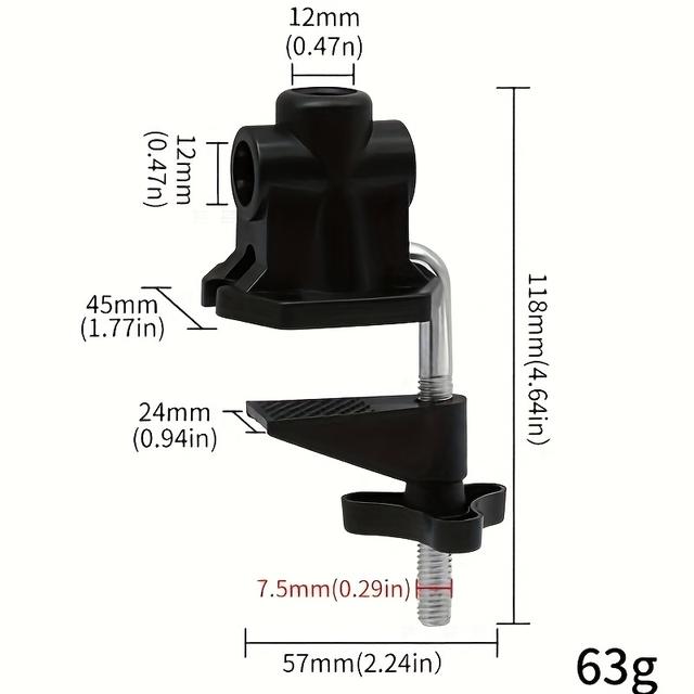 TEMU 汎用LEDデスクランプクリップ ポータブル卓上スタンドクランプ 七本爪バックル 照明アクセサリークリップ 横置き・縦置き両用