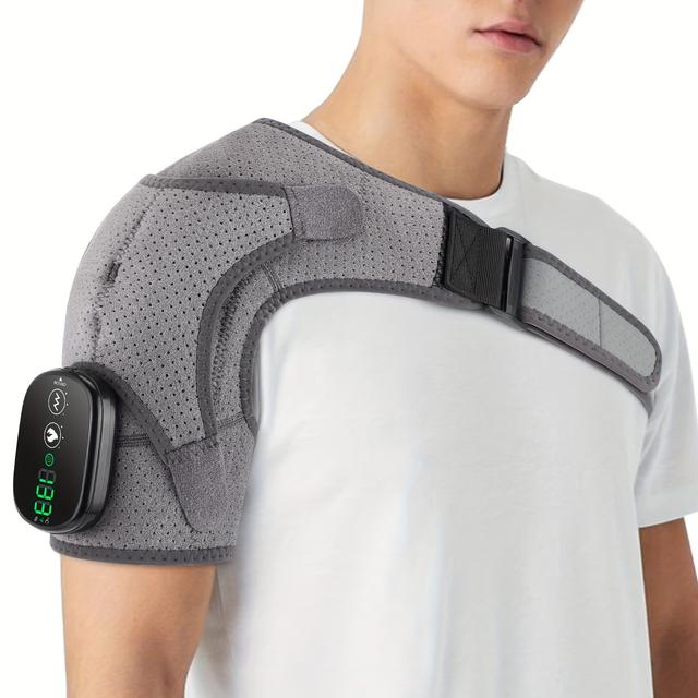 TEMU And Using A Usb- Heated Shoulder Massager Brace - A Vibrating Heating Pad For Your Knee, Elbow, And Shoulder