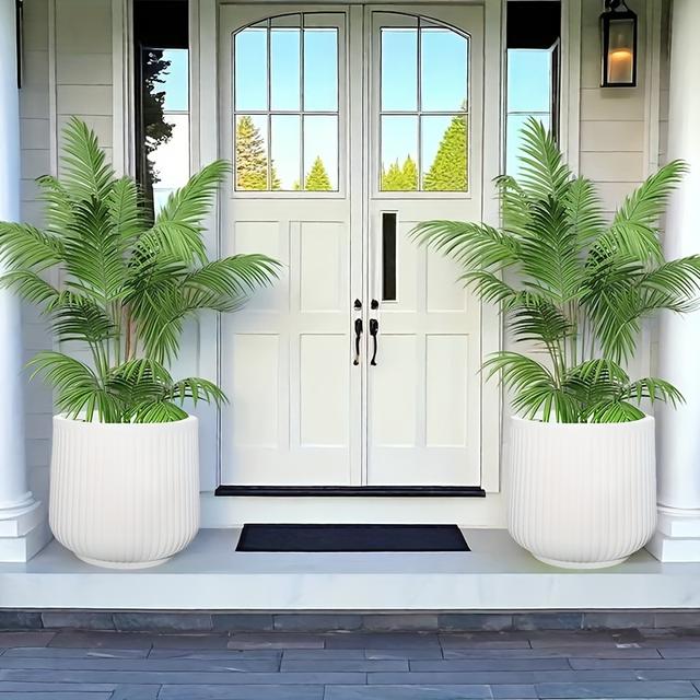 TEMU 2er-Set, Großer Blumentopf aus Kunststoff, Verdickte Harz-Indoor-Pflanzgefäße für Wohnzimmer, Bodendurchmesser-Töpfe, Robuste Kunststoff-Blumentöpfe, geeignet für Hotel