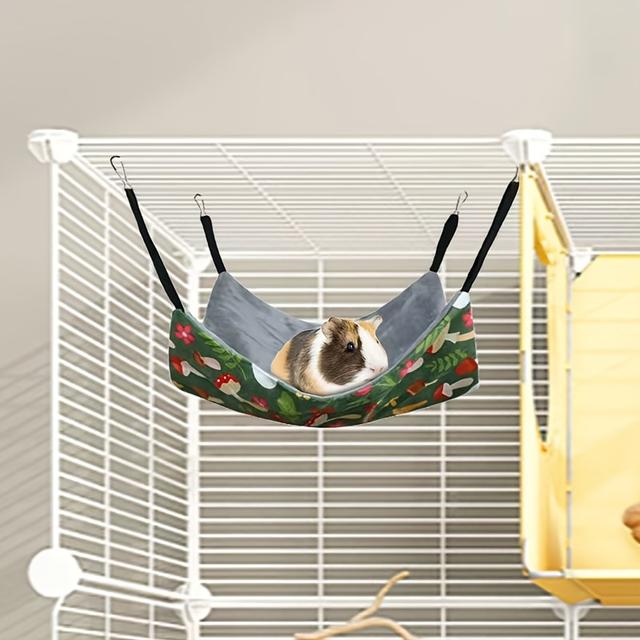 TEMU Pet Hammock Hanging Cage Accessory, Soft Rabbit Bed With Removable Thick Pad For Guinea Pigs And Small Animals Gliders Squirrels . Suspended Nesting Box As A Cozy Shelter Or