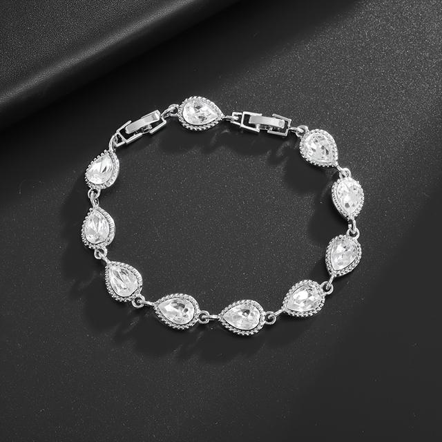 TEMU Ny Mode Elegant Blå Tennisarmband för Herr och Dam, Tårformad Länkarmband, Bröllopssmycke Present