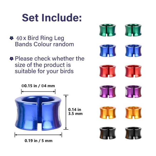 TEMU 40 Alumínium Nyitott Madár Azonosító Bokalánc Papagájoknak, Galamboknak, Vörös Csipkésfecske - Galamb Kiképző Bokaláncok
