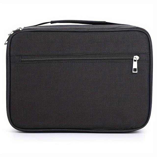 TEMU Large Capacity Pencil Case With 300 Slots, Featuring A Double Zipper And Multiple Layers For Storing Colored Pencils, Markers, And Gel Pens In A Solid Color
