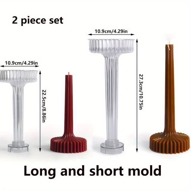 TEMU 레진 주조 몰드 3D 화병형 캔들 몰드 DIY 줄무늬 기둥 캔들 만들기 도구 아크릴 플라스틱 몰드 레진 석고 몰드 가구 장식