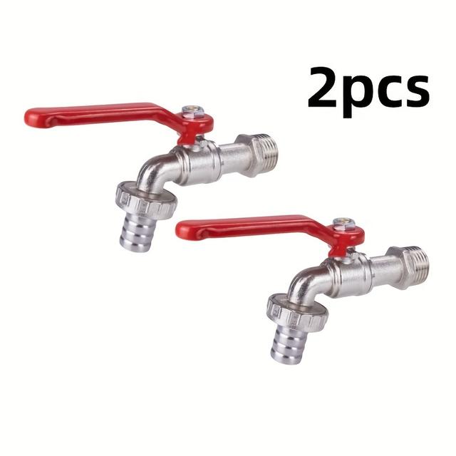 TEMU Two-pack Large Flow G1/2 Alloy Garden Faucets With Spherical Valve, More Water Output Per Tap For Gardens, Lawns, Patios, And Kitchens/bathrooms, Outdoor Tap