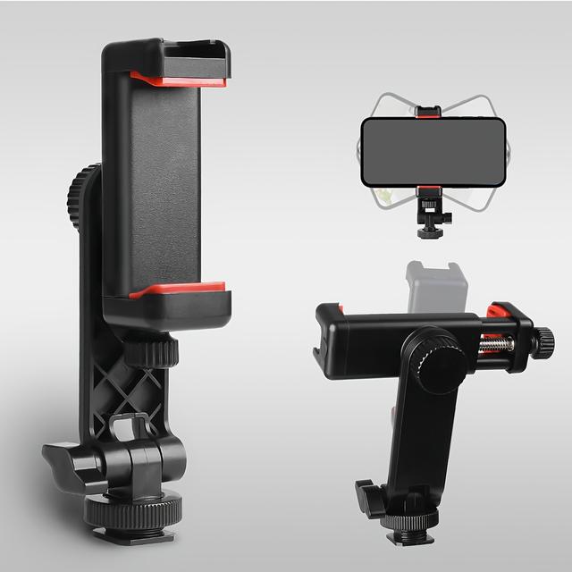 TEMU Adjustable Tripod Phone Tripod Clamp 1/4 Inch Screw Adapter 360 Degree Rotation Smartphone Holder